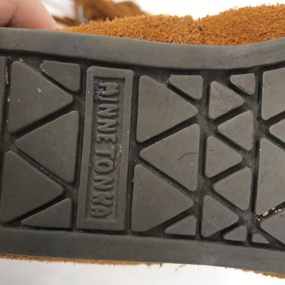 MINNETONKA ~ WOMENS 7 ~ TAN LEATHER SUEDE MOCCASIN BOOTS - Picture 9 of 9